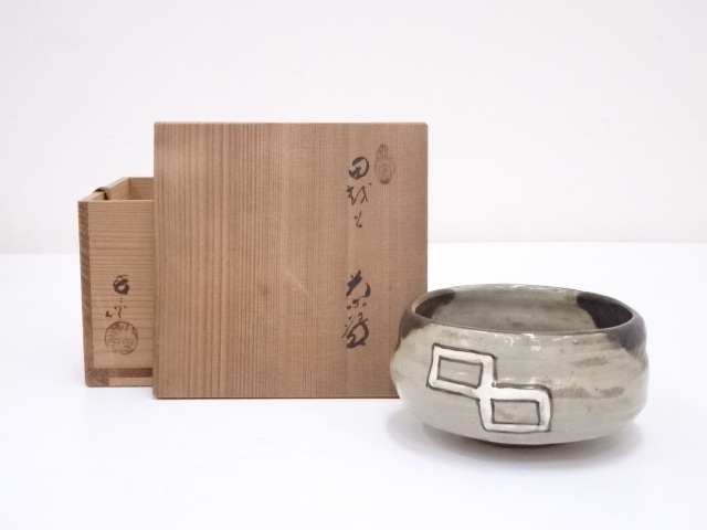 JAPANESE TEA CEREMONY ORIBE TEA BOWL BY SHUNJI KATO / CHAWAN 